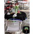 thumbnail image 5 of Outdoor Tablecloth with Umbrella Hole for Patio/Picnic/Party/Camping, Colorful Palm Tree Waterproof Table Cloth Round Cover Washable, Summer Tropical Plants Leaves Abstract Black (Dia 54"), 5 of 9