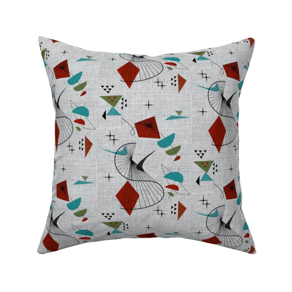 Abstract Mid Century Modern Throw Pillow Cover w Optional Insert by Roostery 