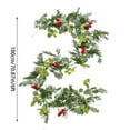 thumbnail image 3 of Festive Greenery Garland for Christmas Decoration with Red Berries Perfect for merry christmas and New Year Celebrations, 3 of 6