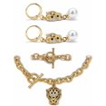 thumbnail image 2 of PalmBeach Jewelry Marquise Cut Green Crystal Goldtone Link Necklace 3-Piece Set, 19 inches, 2 of 7