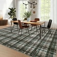 thumbnail image 2 of FairOnly 9'x12'Modern Geometric Plaid Non Slip Area Rug British Style Machine Washable Soft Non Shedding Rug for Living Room Bedroom,Brown, 2 of 7