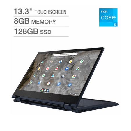 Lenovo Flex 5 13.3" 2-in-1 Touchscreen Chromebook - 11th Gen Intel i3-1115G4 8GB LPDDR4x 128GB NVMe- 1920 x 1080 Backlit Keyboard Chrome OS