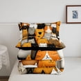 thumbnail image 5 of Homewish Cute Pet Cats Full Size Comforter Sets,Cartoon Animals Bedding Comforter Set,Orange Gray,Black Reversible,3pcs,1 Comforter and 2 Pillowcases, 5 of 7