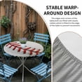 thumbnail image 2 of Baseball Round Tablecloth for 36-44 Inch Tables, Fitted Table Cover with Elastic Edge, Red White Texture Sports Ball Minimalist Waterproof Outdoor Table Cloth Protector for Patio Garden Dinner Picnic, 2 of 9