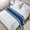 Blue White, variant on Blue Striped Bed Runner, Satin Bed Throw Runner for Twin Size Beds, Farmhouse Blue White Stripes Decorative Bedding Dresser Scarf for Foot of Beds Sofa Cabinet End Table 71"x20"