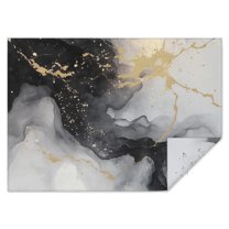 Black White Gold Marble Pattern Rectangle Tablecloth 60"x84",Waterproof Polyester Rectangle Table Cloth, Wipeable Spillproof Polyester Tablecloth for Dining, Camping, Indoor and Outdoor