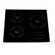 True Induction TI-3B Built-In 24 3-Burner Induction Glass-Ceramic Cooktop, UL858 Certified, 3300W