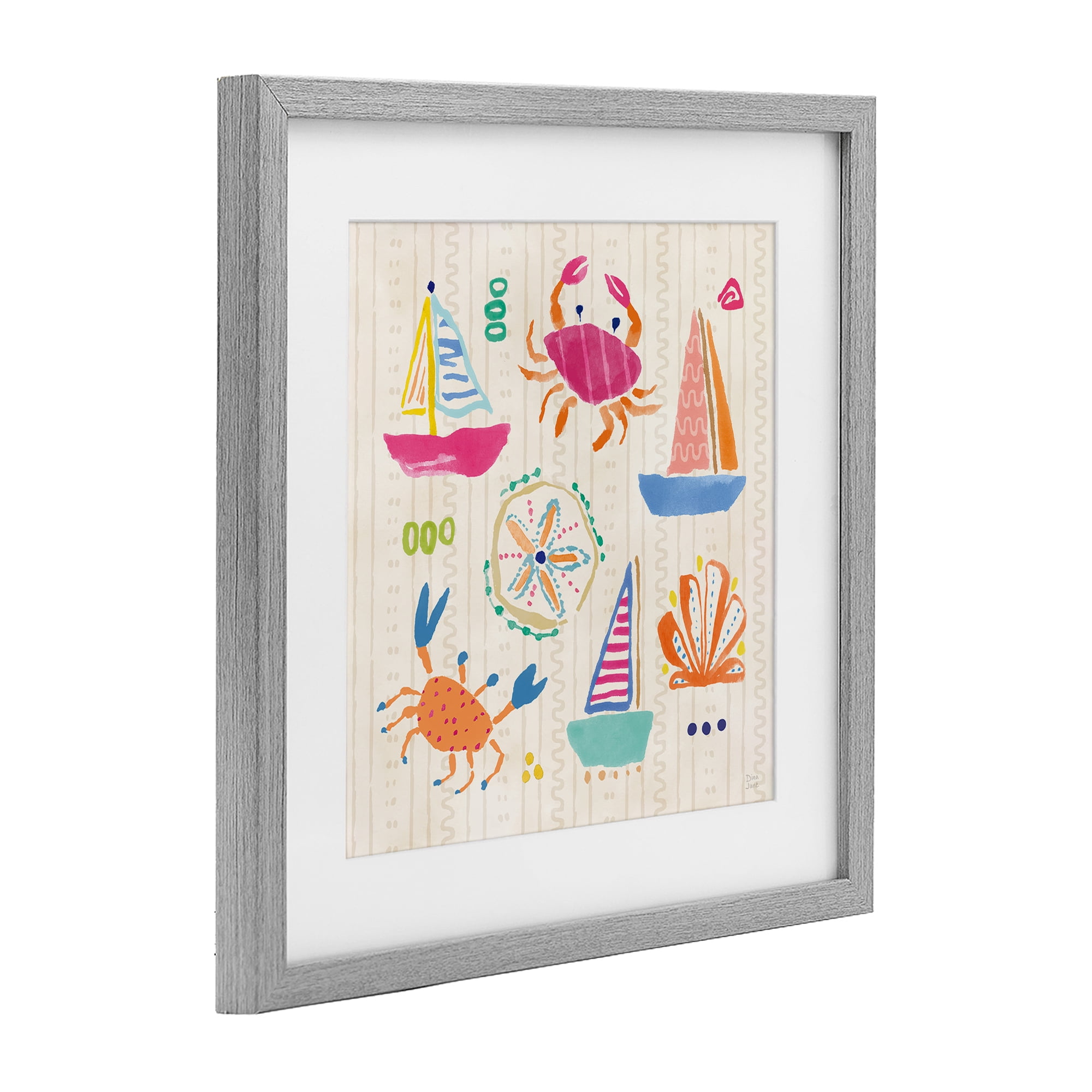 Stupell Industries Nautical Fine In The Sunshine Gray Framed Print Under Glass, design by Dina June