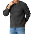 thumbnail image 4 of QDG Mens Henley Knit Pullover Sweater Waffle Crewneck Casual Texture Fashion Sweater, 4 of 9