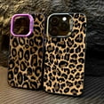 thumbnail image 2 of Brown Leopard Anti-drop Armour Phone Case For iPhone 15 Pro Max 16 14 13 12 11 Pro X XR XS 7 8 Plus Lens protect plating Cover tzw, 2 of 7