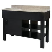 Marienville 49" Black Vanity with Cultured Marble Top