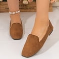 thumbnail image 2 of YLYL Women's Suede Loafers Square Toe Low Heel Fashion Casual Comfortable Slip on Ballet Flats Shoes, 2 of 9
