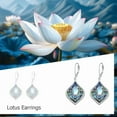 thumbnail image 5 of JUSORA Lotus Earrings Sterling Silver Lotus Flower Dangle Drop Earrings Yoga Jewelry Gifts for Women, 5 of 5