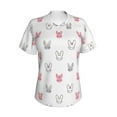 thumbnail image 5 of Zufioo Girl Rabbit Print Women's Classic V-neck T-shirt, V-neck Short-sleeved Tops Home Wear, Suitable for Daily Life, Work, Outdoors-XX-Large, 5 of 8