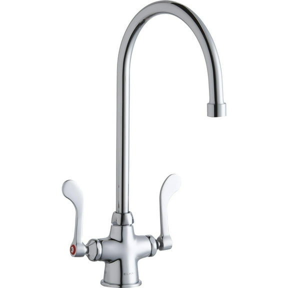 Elkay LK500GN08T4 Single Hole, Concealed Deck Faucet, 8" Gooseneck Spout 4" Chrome