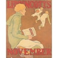 thumbnail image 2 of Joseph Gould 12x14 Black Ornate Wood Framed Double Matted Museum Art Print Titled: Lippincott's November (ca. 1896), 2 of 5