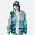 thumbnail image 2 of Fotbe Turquoise Ocean Reflection Chaqueta con Protección Solar UPF 50+ para Hombre y Mujer, Camisa con Capucha y Bolsillos-X-Large, 2 of 7