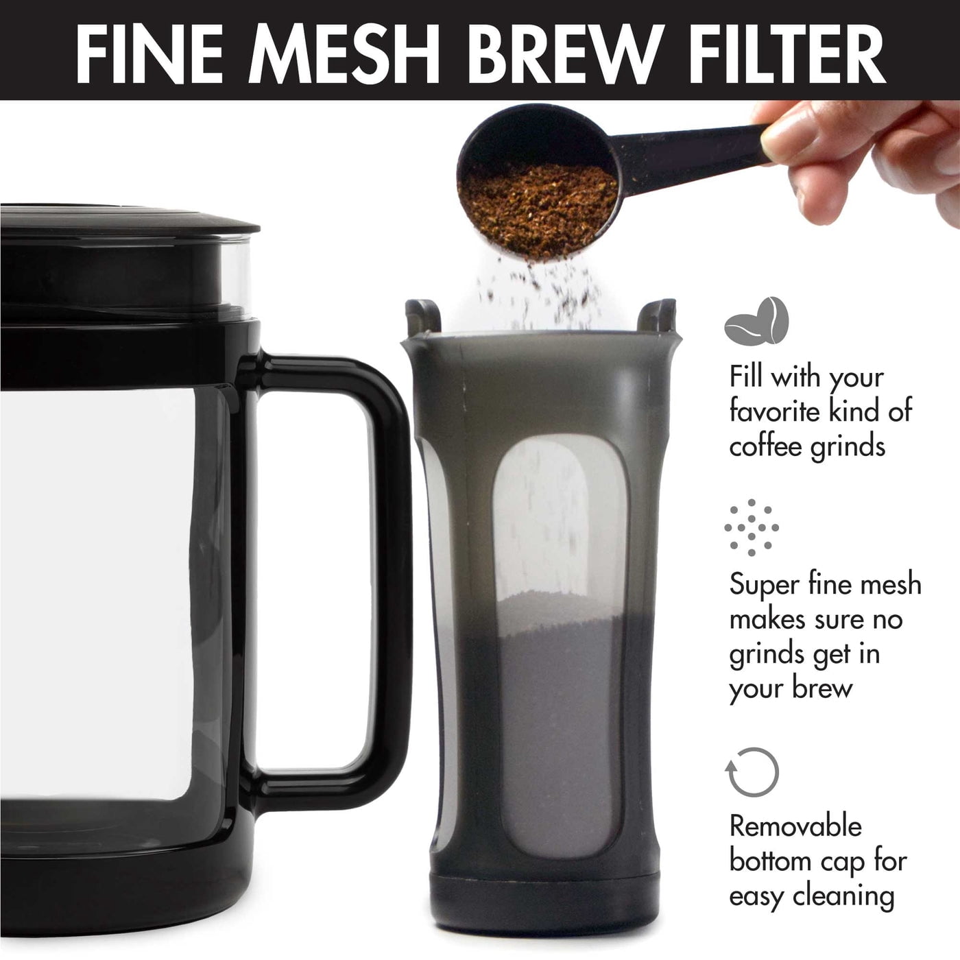 Primula Logan 1.6 qt Black/Clear Cold Brew Coffee Maker