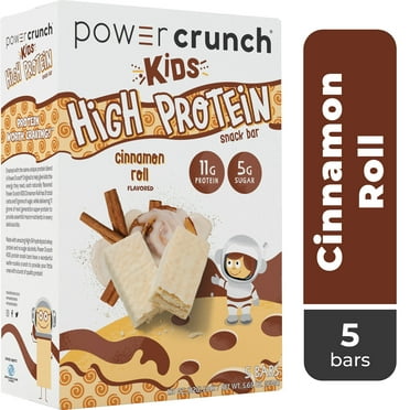 Power Crunch Kids High Protein Snack Bars, Cinnamon Roll Flavor, 1.13 oz, 5 Count