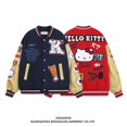 Hello Kitty Baseball Jacket Uniform Sanrio Clothes Anime Cartoon Autumn