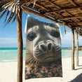 thumbnail image 2 of Cute Grey Seal Beach Towel Oversized 74"x37" Pool Towels Soft Absorbent Extra Large Quick Drying for Bathroom, 2 of 5