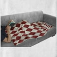 thumbnail image 6 of Retro Soft Flannel Fleece Throw Blanket, Harlequin Style Geometric Vintage Background with Rhombus Motifs Pattern, Cozy Plush for Indoor and Outdoor Use, 50" x 70", Vermilion and Ivory, by Ambesonne, 6 of 6