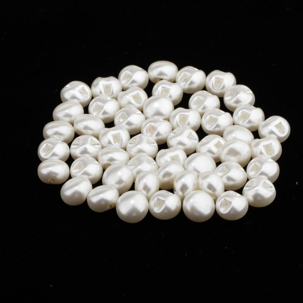 Abbraccia 5x100Pcs Pearl Sewing Shank Buttons for Shirt Dress Crafts Bulk 10mm 5 Pcs