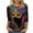 Top - A13 Multicolor, variant on Xdegoge Mardi Gras Outfit for Women Festive Parade Vibe Clothing Exuberant Carnival Printed Top Crewnceck 3/4 Sleeve Plus Size Tops