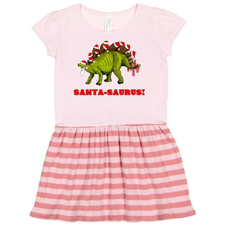 

Inktastic Santa-Saurus! Christmas Dinosaur Gift Toddler Girl Dress