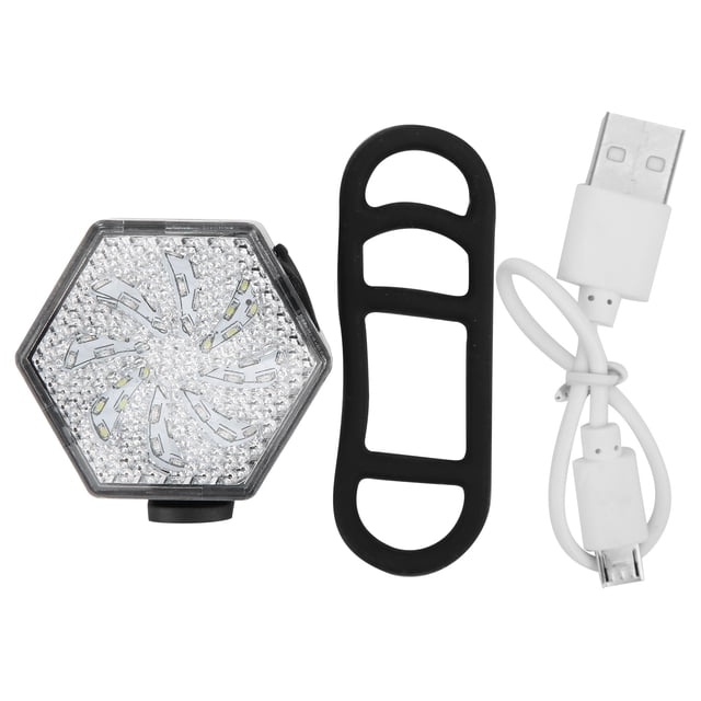 Luz trasera de bicicleta impermeable de forma hexagonal para advertencia segura y conducción intermitente