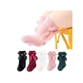 thumbnail image 1 of SUNSIOM Toddler Girl Ribbed Socks Pair, Elastic Cuff Solid Color Bow Decor Middle Length Anti-slip Stockings, 1 of 10