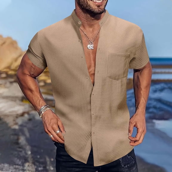 Mens Short Sleeve Shirts Button up Mens Tshirts Cotton Multipack Summer Shirts for Teens Cheap Shirts for Men Short Sleeve Mens T-Shirts V Neck Cotton