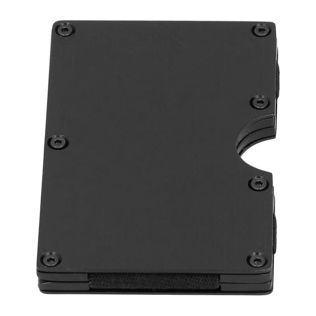 Sailing Tarjetero delgado de acero inoxidable con clip para billetes, elegante caja para tarjetas de visita para billetera de hombre (negro)