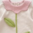 thumbnail image 6 of XinLfly Cute Bodysuits for Toddler Girls Long Sleeved Knitted Button Down Jumpsuit Solid Color One Piece Climbing Suit,Green,12-18M, 6 of 7