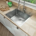 thumbnail image 2 of Sinber 25" x 22" x 12" Drop In Single Bowl Kitchen Sink with 18 Gauge 304 Stainless Steel Satin Finish HT2522S-S-12 (Sink Only), 2 of 14
