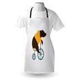 thumbnail image 3 of Bicycle Apron Big Teddy Bear Icon of Circus Riding Bicycle with Hipster Costume Animal Image, Unisex Kitchen Bib Apron with Adjustable Neck for Cooking Baking Gardening, Brown Yellow, by Ambesonne, 3 of 3