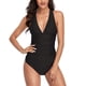thumbnail image 2 of Advancent Traje de baño de una pieza de poliéster de alta elasticidad y artesanía exquisita para mujer, traje de baño Push Up para nadar Traje de baño Negro METRO, 2 of 6