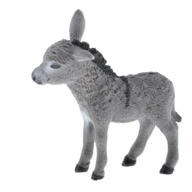 Simulation Animals Model Figure Kids Educational Toy Decor Toy Science Nature Simulation Animal Kids Educational Grey Donkey