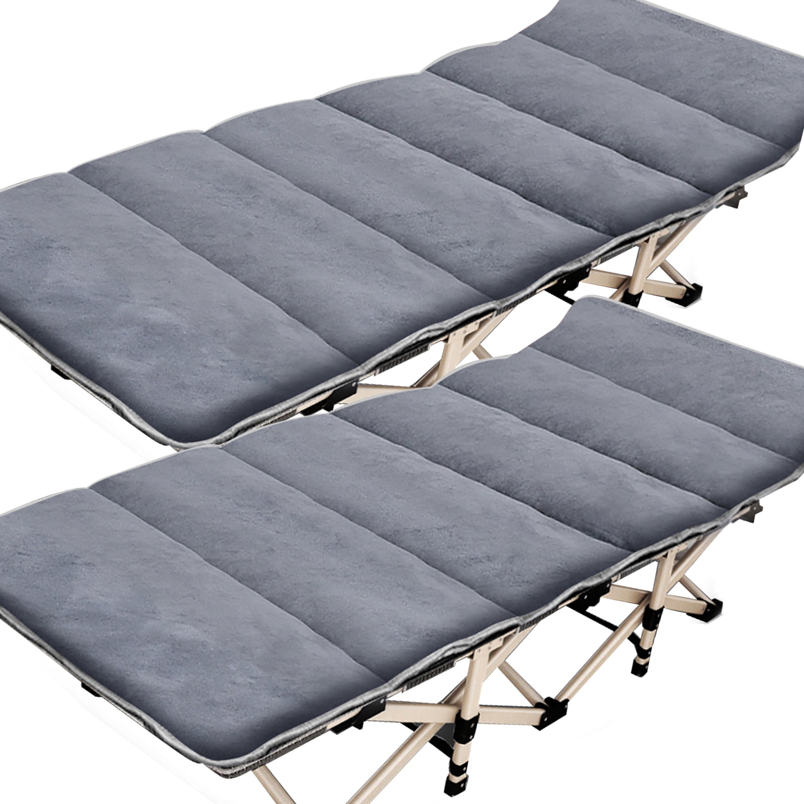 Lilypelle 2 Pack Folding Camping Cot, Double Layer Oxford Strong Heavy