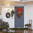 thumbnail image 4 of Decoraciones decorativas de la pared del colgante de de la Navidad para la decoración de la puerta del jardín de la pared al aire libre Rojo Gloria corona navideña, 4 of 9