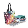thumbnail image 2 of FORMRS Womens Canvas Tote Bag with Zipper Inner Pocket Shoulder Handbag, Green Colorful Circles, 2 of 7