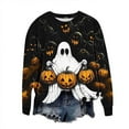 thumbnail image 4 of Fall Winter Sweatshirt for Women Halloween Sweatshirts for Ladies Pumpkin Print Tee Soft Lightweight Pullover Tops, 4 of 5