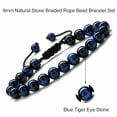thumbnail image 5 of Turandoss Adjustable Beaded 8mm Tiger Eye Lava Rock Rope Bracelets for Men Matching Lava Stone Coworkers Office Jewelry Birthday Gifts for Men Boys Husband, 5 of 7