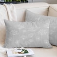thumbnail image 2 of Grey Dandelion Throw Pillow Covers, Spring Modern Minimalist Country Flower Soft Breathable Pillow Cases with Invisible Zipper, Queen Size Pillowcases for Couch Bed Sofa Chair 20x30 Inches, 2 of 9