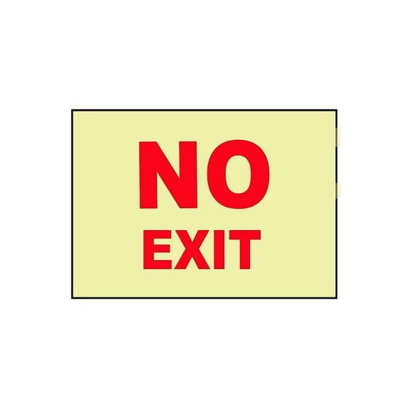 National Marker No Exit 10X14 Adhesive Vinylglow GL199PB