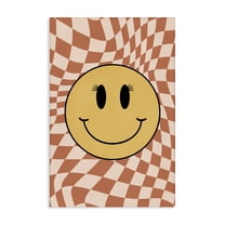 Stupell Industries Wavy Checkered Smiley Novelty Painting Gallery Wrapped Canvas Art Print Wall Art, 20 x 30