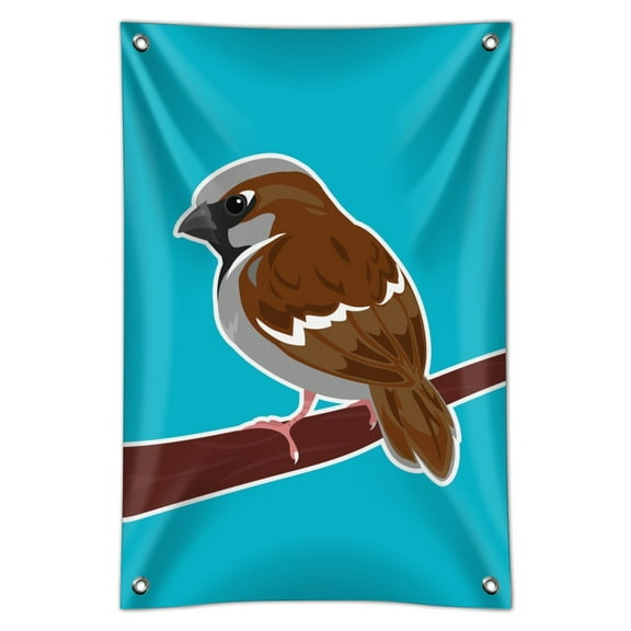 Sparrow Little Brown Bird on Stick Home Business Office Sign