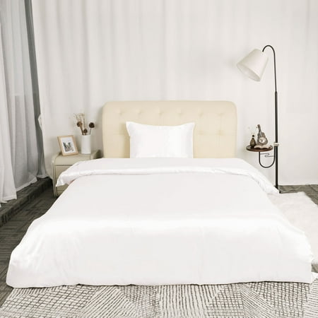 PiccoCasa Satin Silk Bedding Comforter Duvet Cover Pillowcases (Best Silk Comforters Review)