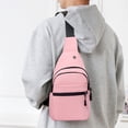 thumbnail image 4 of SLYNSHome Sling Bag for Women or Man,Small Sling Backpack Crossbody Bag Cross Body Bag Durable and Easy Clean Chest Bag for Travel Shopping Work (Pink), 4 of 7