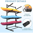 thumbnail image 5 of ‎Noliven 4 Layer Kayak Storage Rack, Heavy Duty Kayak Racks for Outdoor Storage, Kayak Stand for Garage, Kayak Storage Rack & Canoe Rack for Kayak, Canoe, Surfboard, Paddleboard, 5 of 7